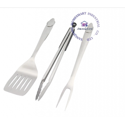 BBQ tool set stainless steel barbecue spatula folder with plastic handle barbecue fork