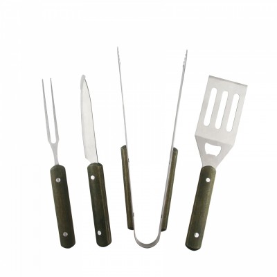 4pcs  Knife Fork Turner Tong  Accessory  BBQ Tool Set Stainless Steel Barbecue Grill set