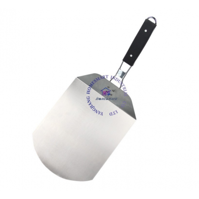 BBQ stainless steel pizza spatula with foldable plastic handle