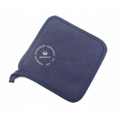 New product cooking heat insulated pad heat resistant dark blue cotton canvas silicone resistant oven heat insulated pad